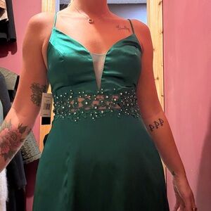 City Triangles Teal Embellished Prom Dress